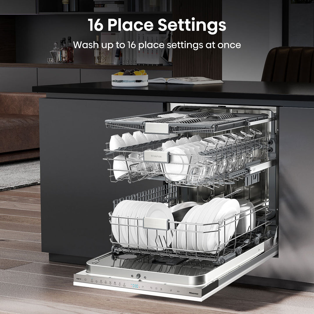 Hisense HV693C60UK Fully Integrated Dishwasher, C Rated in White