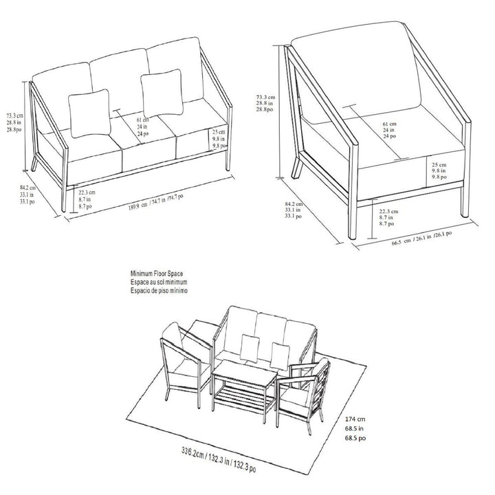 Agio Formia 4 Piece Deep Seating Patio Set + Cover