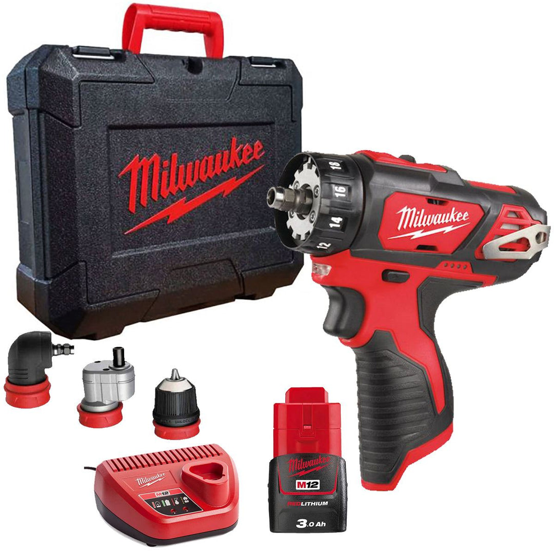Milwaukee M12BDDXKIT-0X 12V Removable Drill Driver with 1 x 3.0Ah Battery Charger & Case