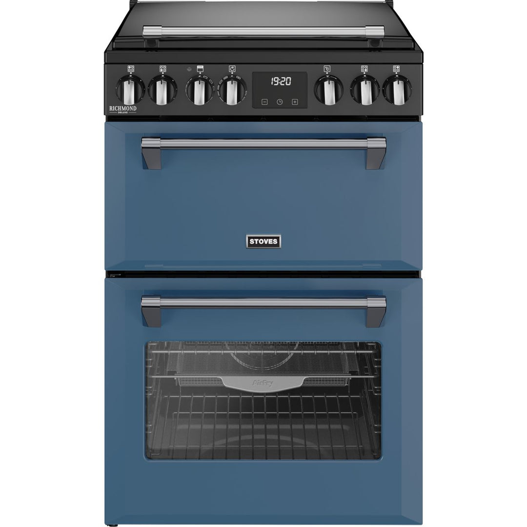 Stoves 60cm wide Double Oven Richmond DX MRA 60Ei RTY Mini Range Electric Cooker with Induction Hob - Twilight Blue