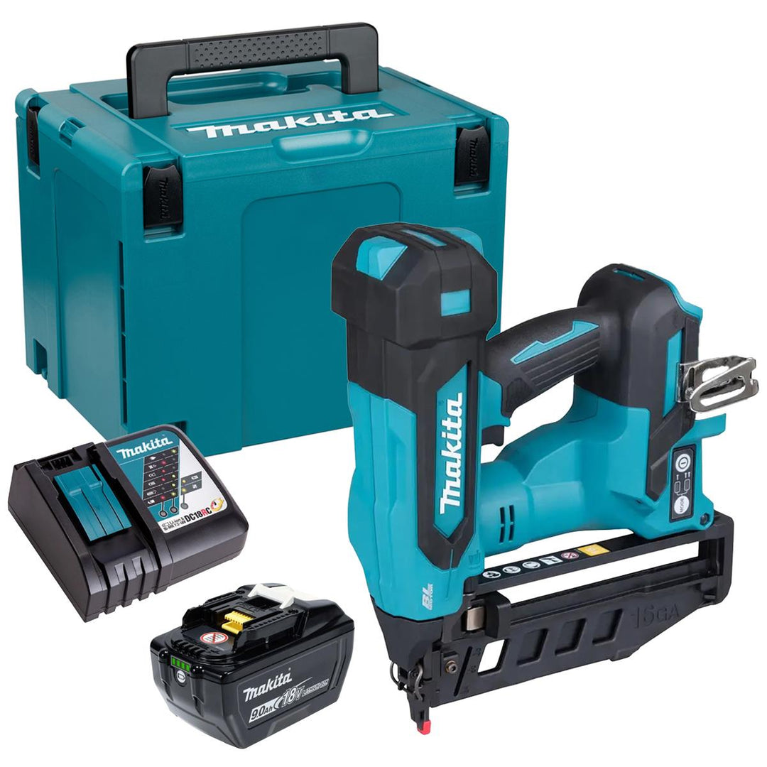 Makita DBN601ZJ 18V LXT Brushless 16Ga Straight Finishing Nailer With 1 x 9.0Ah Battery Charger & Case