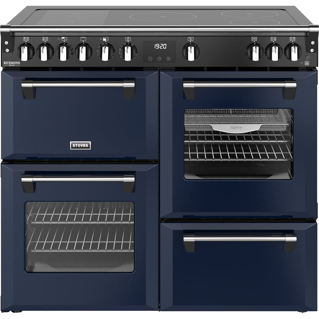 Stoves Richmond Deluxe 100Ei 100cm wide Electric Range Cooker with Induction Hob - Midnight Blue