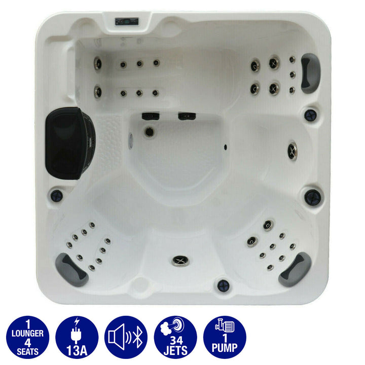 Miami Spas Monterey 34-Jet 5 Person Hot Tub in Pure White - Delivered and Installed