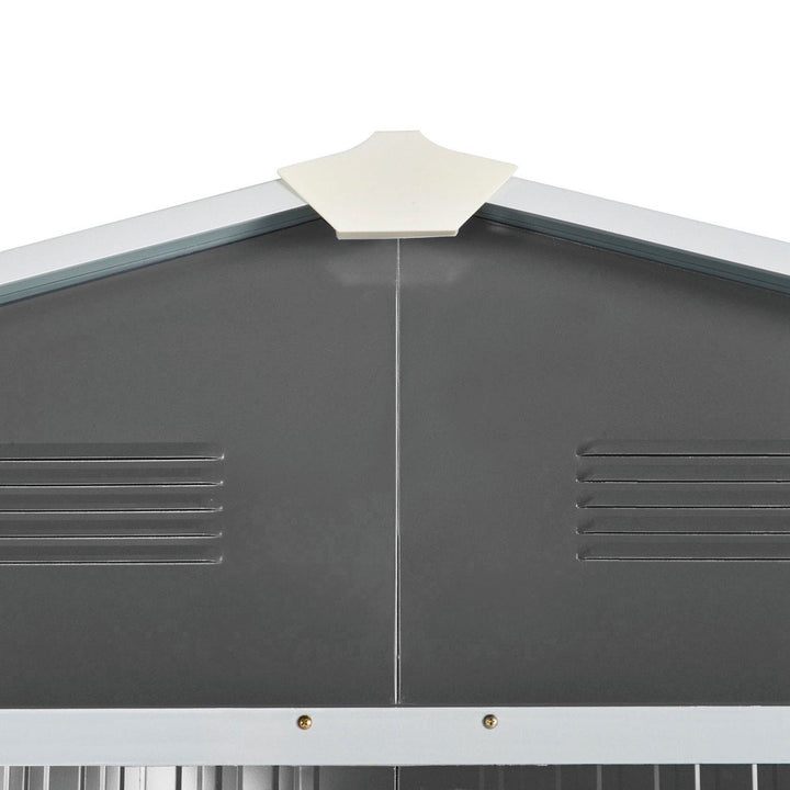 Outsunny 8 x 6Ft Garden Storage Shed With Double Sliding Door Outdoor Grey