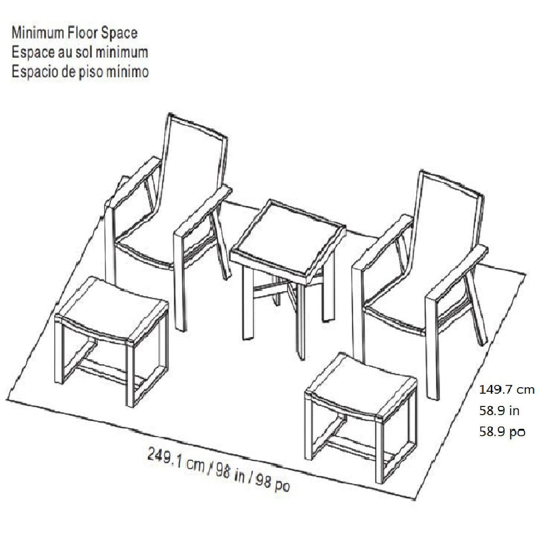 Agio Canyon 5 Piece Small Space Wicker Set + Cover