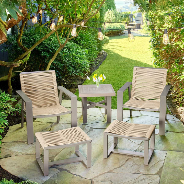 Agio Canyon 5 Piece Small Space Wicker Set + Cover