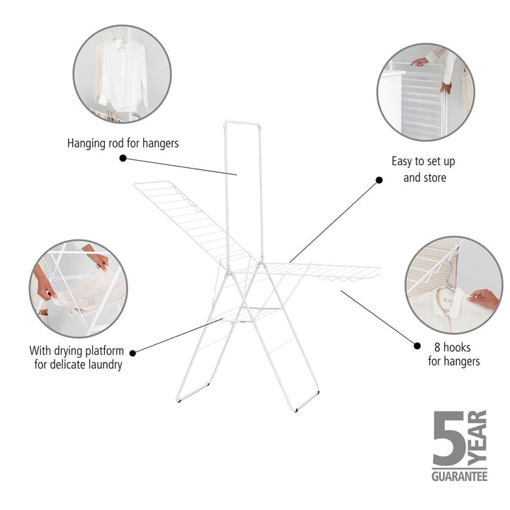 Brabantia HangOn 25m Drying Rack with Rod in White