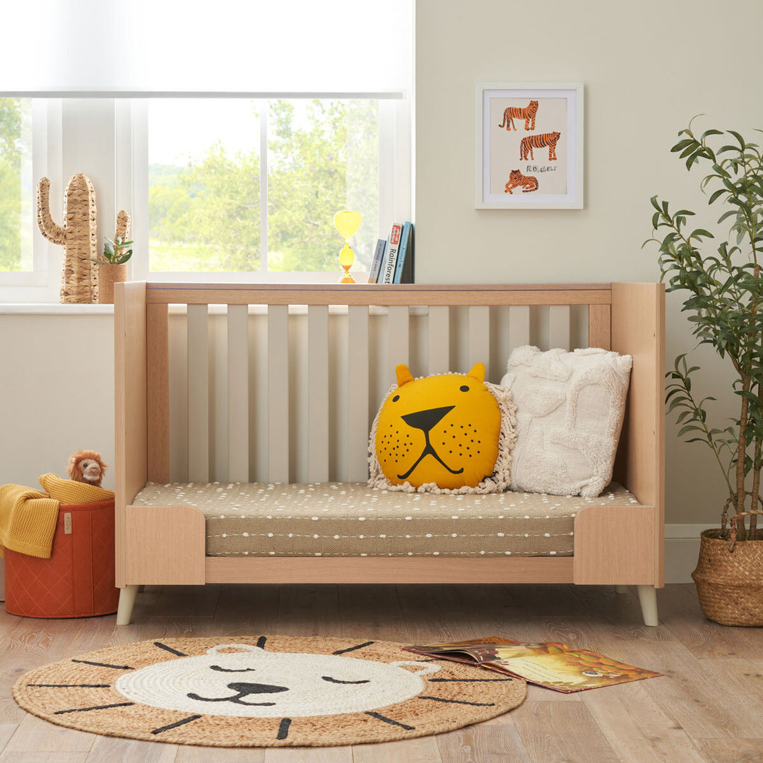 Tutti Bambini Fika Mini Cot Bed with Sprung Mattress, Sand