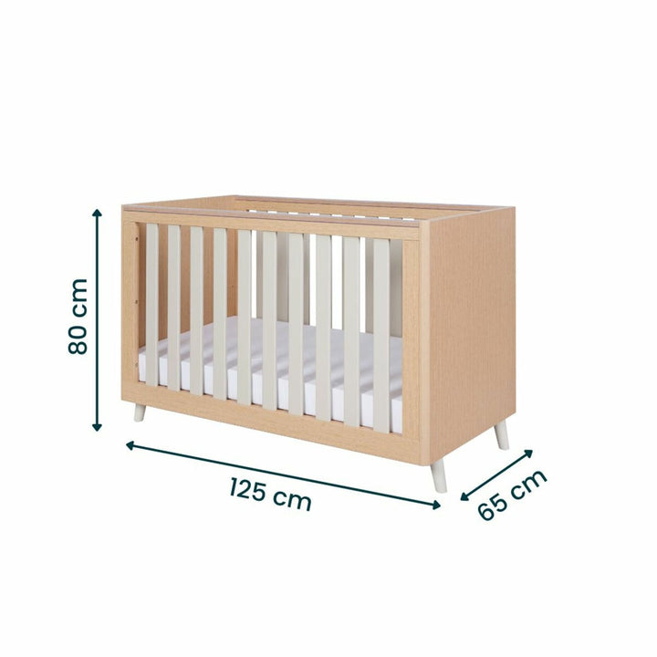 Tutti Bambini Fika Mini Cot Bed with Sprung Mattress, Sand