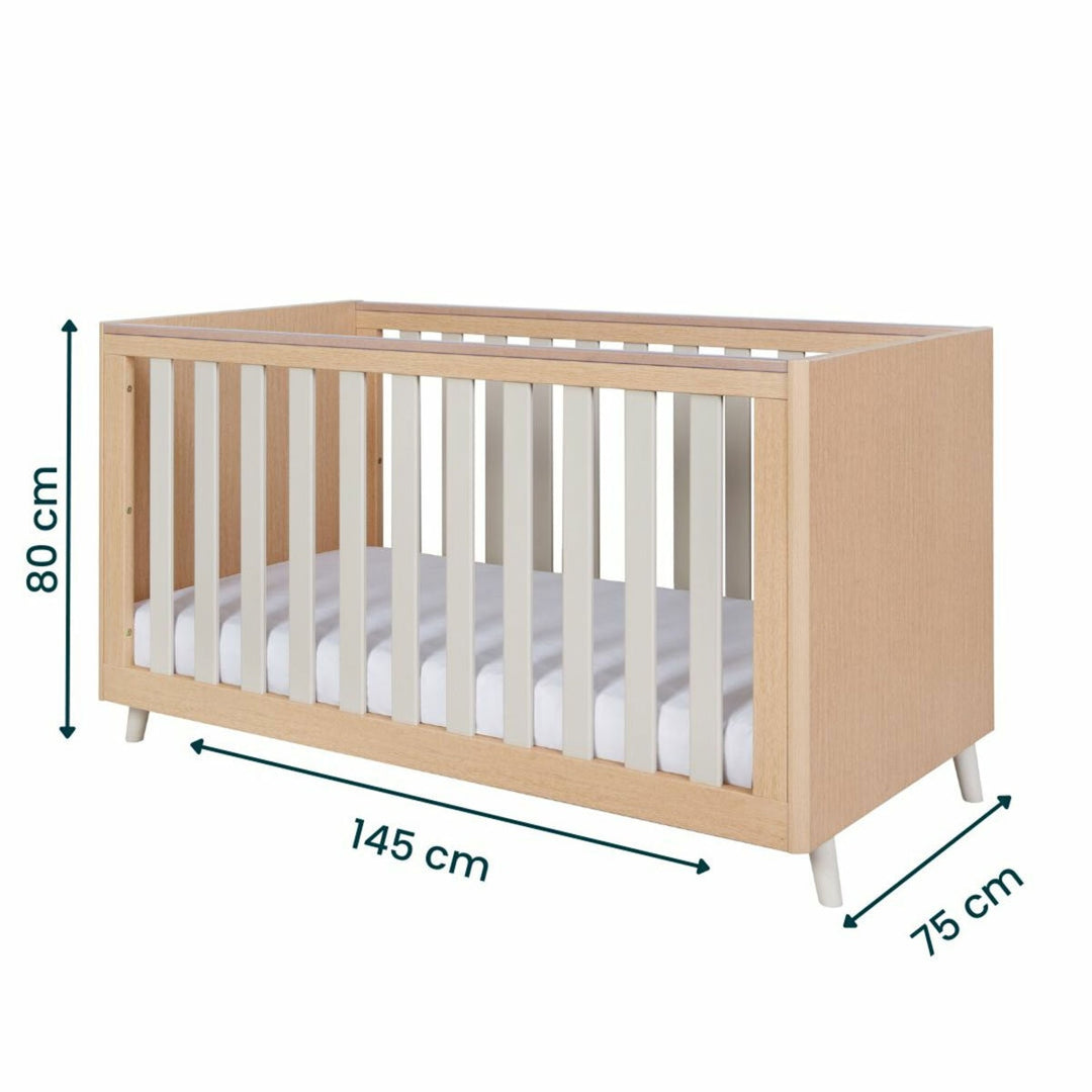 Tutti Bambini Fika Cot Bed with Sprung Mattress, Sand