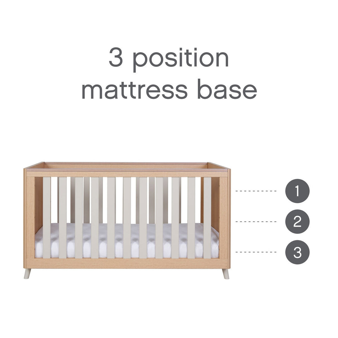 Tutti Bambini Fika Cot Bed with Sprung Mattress, Sand