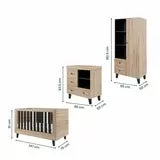 Tutti Bambini Como 4 Piece Nursery Set with Sprung Mattress, Distressed Oak