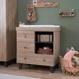 Tutti Bambini Como 4 Piece Nursery Set with Sprung Mattress, Distressed Oak