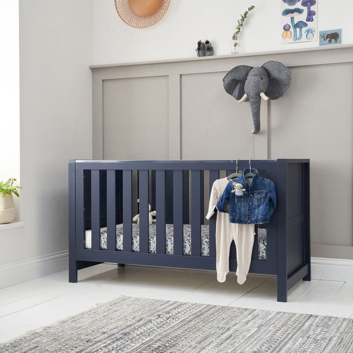 Tutti Bambini Tivoli 4 Piece Nursery Set with Sprung Mattress, Navy