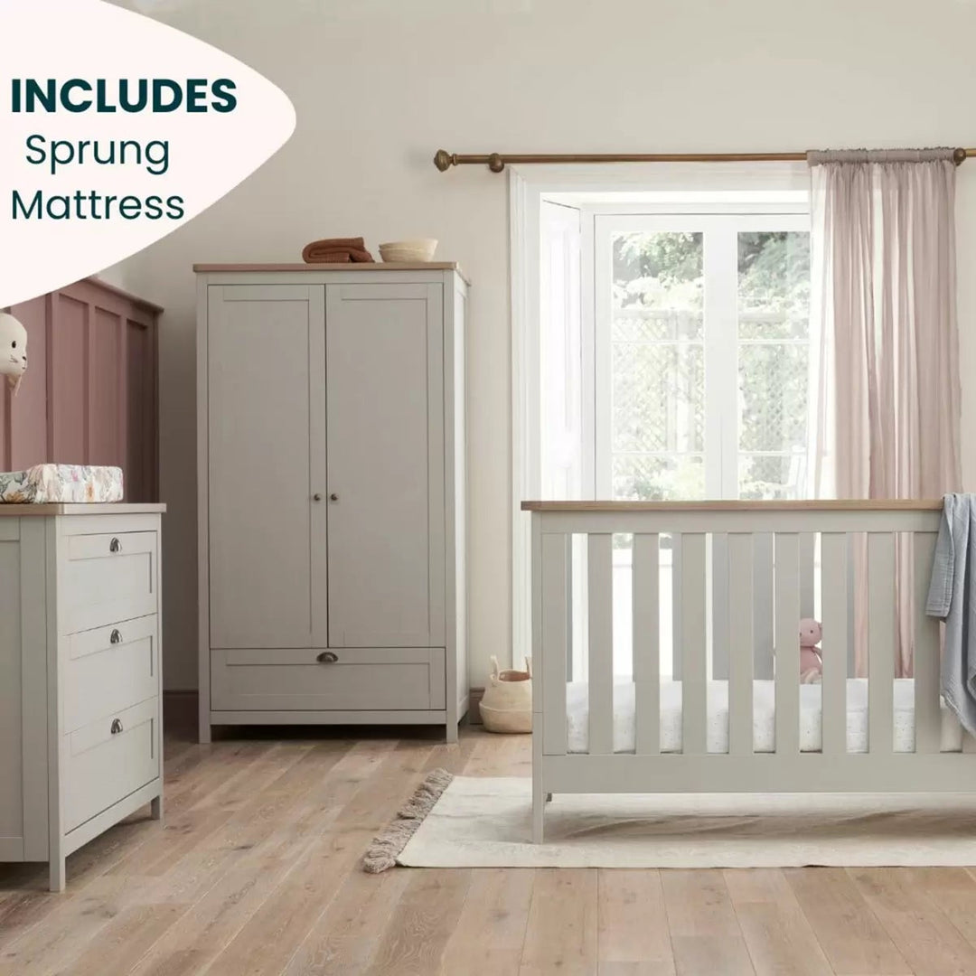 Tutti Bambini Verona 4 Piece Nursery Furniture Set, Grey &amp; Oak