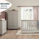 Tutti Bambini Verona 4 Piece Nursery Furniture Set, Grey &amp; Oak