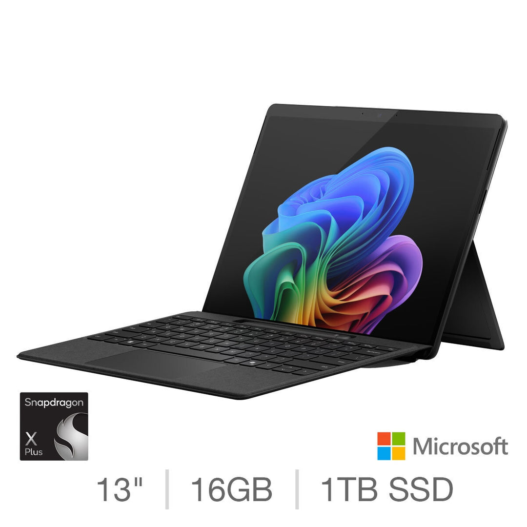 Microsoft Surface Pro, Qualcomm Snapdragon X Plus, 16GB RAM, 1TB SSD, 13 Inch OLED Convertible 2 in 1 Laptop, EP2-25963