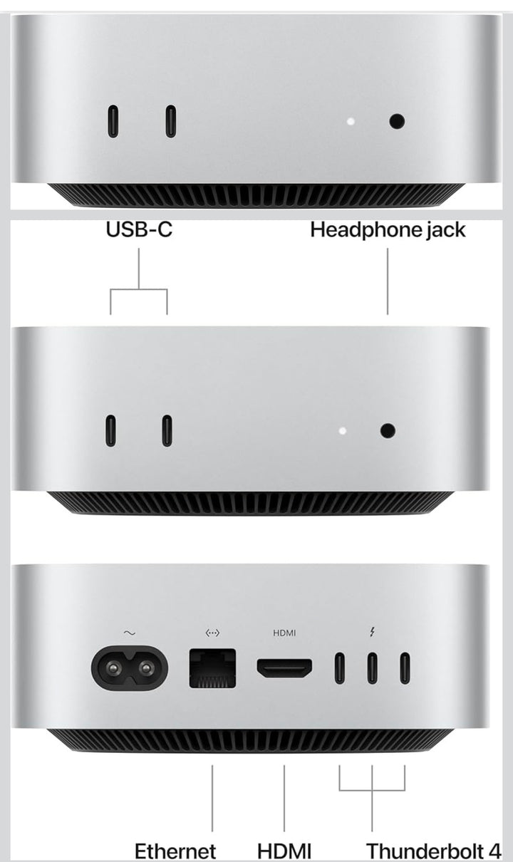 Apple Mac mini Desktop Computer with M4 chip with 10 core CPU and 10 core GPU: Built for Apple Intelligence, 16GB Unified Memory, 256GB SSD Storage, Gigabit Ethernet. Works with iPhone/iPad