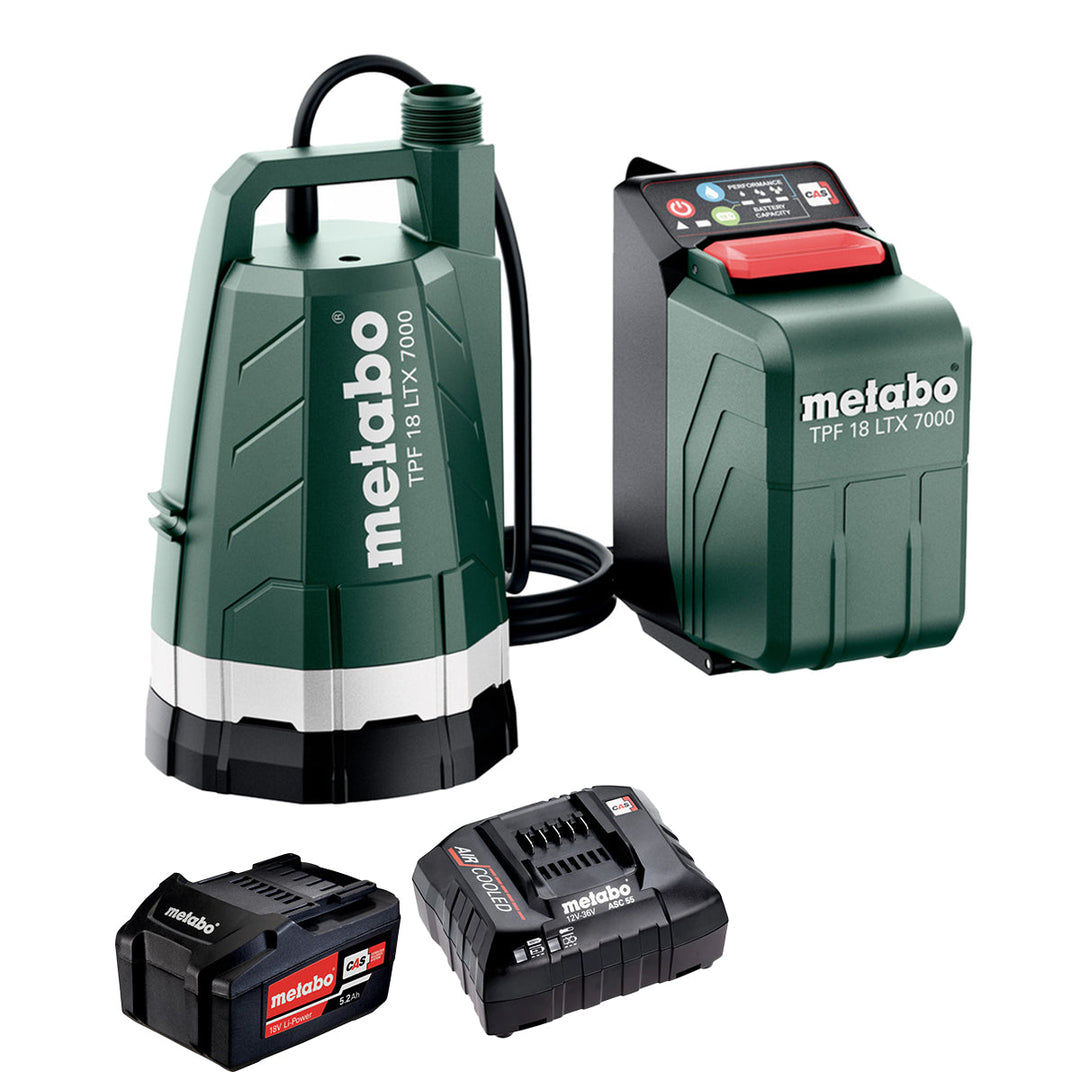 Metabo TPF 18 LTX 7000 18V Submersible Pump with 1 x 5.2Ah Battery & Charger