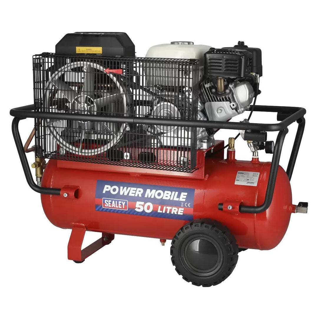 Sealey SA5055 50L Belt Drive Air Compressor with Petrol Engine 5.5hp