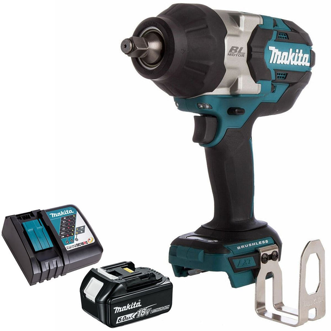 Makita DTW1002Z 18V 1/2" Brushless Impact Wrench with 1 x 6.0Ah Battery &amp; Charger
