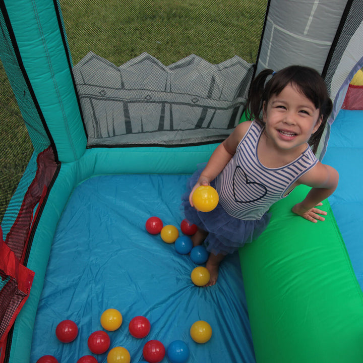 Happy Hop Happy House Bouncy Castle, Ball Pit & Slide (3+ Years)
