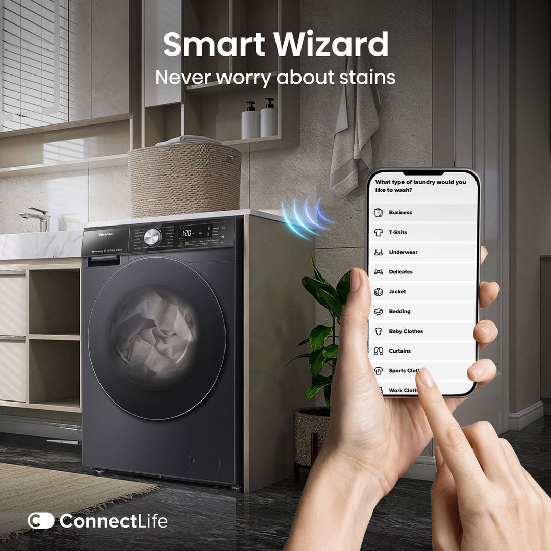 Hisense WD5S1045BB 10.5/6kg, Washer Dryer, D Rated in Black