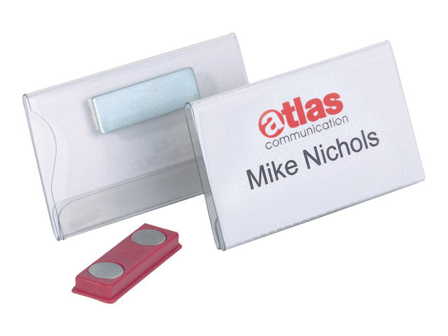 TieDex UK DURABLE name badge - for 54 x 90 mm - transparent (pack of 25)