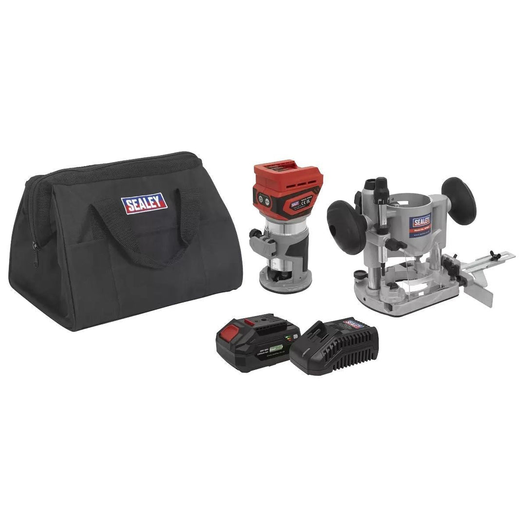 Sealey CP20VTRKIT1 Cordless Trimming Router Kit 20V/4Ah & Battery