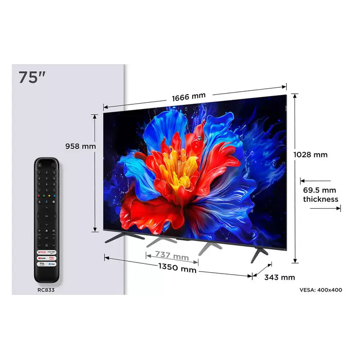 TCL 75P8K-UK 75 Inch QLED TV