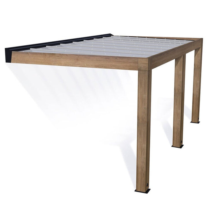 Palram Canopia Helsinki 9ft 10" x 17ft 7" (3m x 5.35m) Cedar Wood Patio Cover