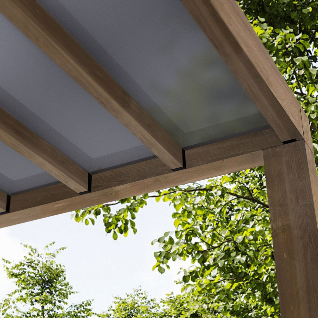 Palram Canopia Helsinki 9ft 10" x 28ft 3" (3m x 8.6m) Cedar Wood Patio Cover