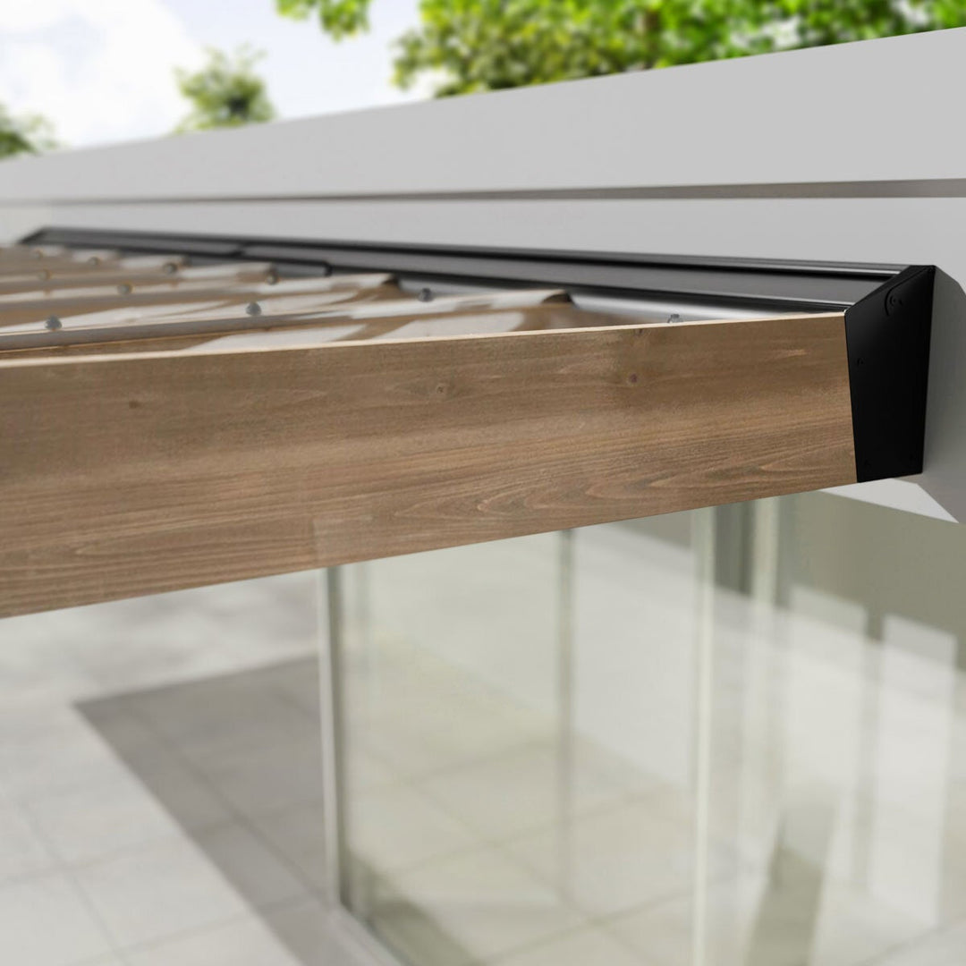 Palram Canopia Helsinki 9ft 10" x 28ft 3" (3m x 8.6m) Cedar Wood Patio Cover