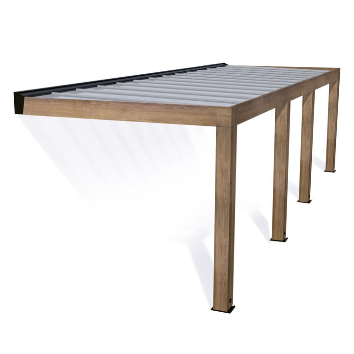 Palram Canopia Helsinki 9ft 10" x 28ft 3" (3m x 8.6m) Cedar Wood Patio Cover