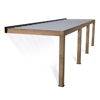 Palram Canopia Helsinki 9ft 10" x 32ft 6" (3m x 9.9m) Cedar Wood Patio Cover