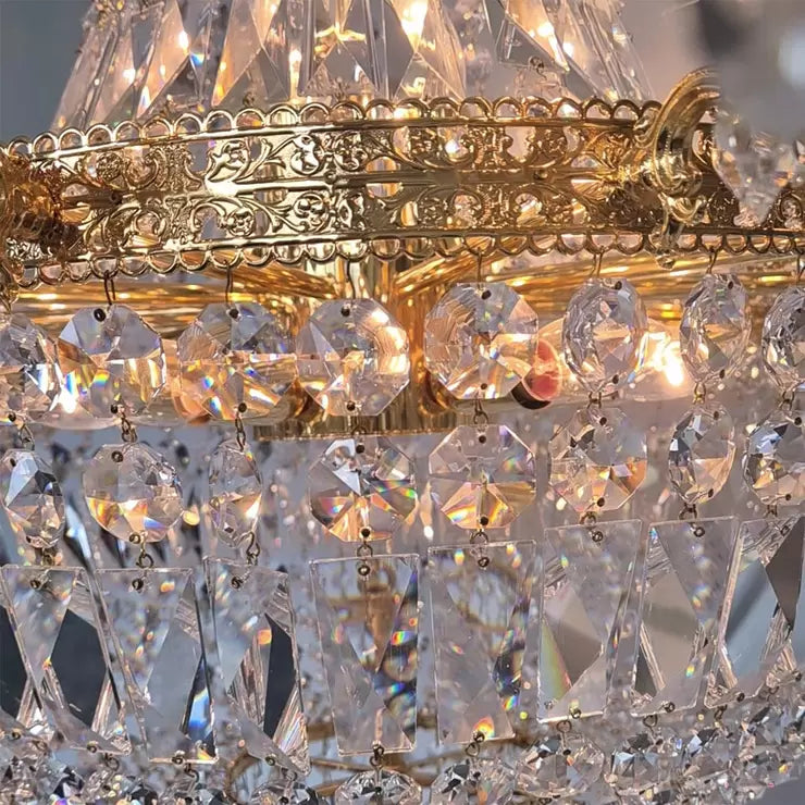 Denver Grand Gold &amp; Crystal Empire Chandelier 85cm