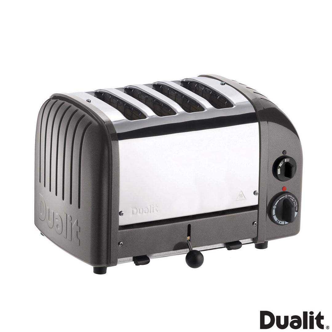 Dualit 4 Slot Classic Toaster With Sandwich Cage, Metallic Charcoal 40593