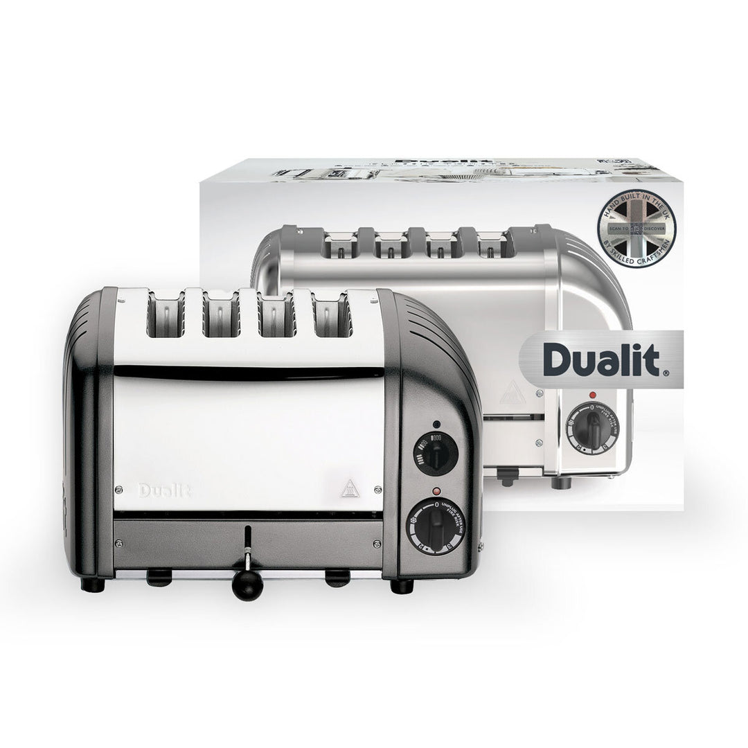Dualit 4 Slot Classic Toaster With Sandwich Cage, Metallic Charcoal 40593