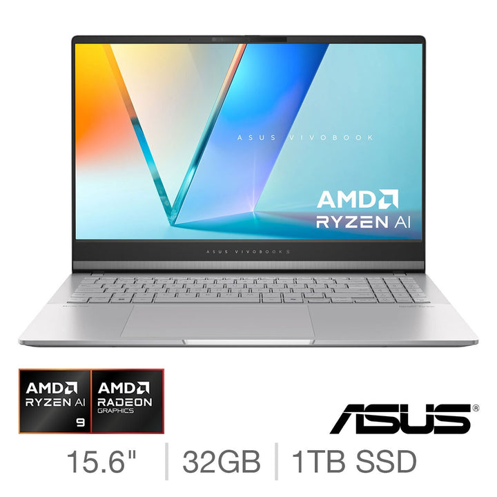 ASUS Vivobook S, AMD Ryzen AI 9, 32GB RAM, 1TB SSD, 15.6 Inch OLED Laptop, M5506WA-MA042W