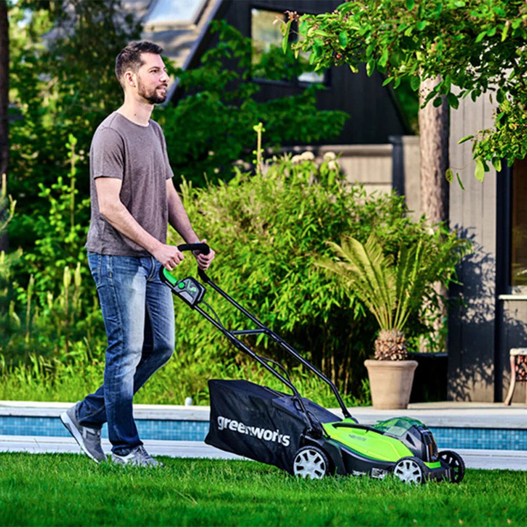 Greenworks 48V 36cm Cordless Lawn Mower &amp; 24V 25cm Line Trimmer Bundle