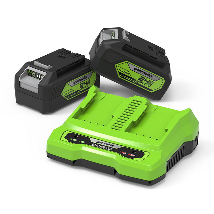 Greenworks 48V 36cm Cordless Lawn Mower &amp; 24V 25cm Line Trimmer Bundle