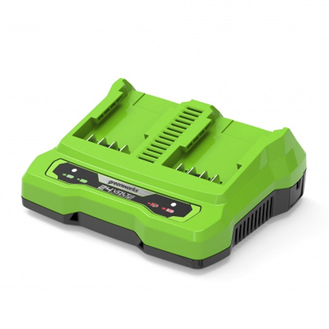 Greenworks 48V 41cm Cordless Lawn Mower + 2 x 24V (4Ah) Batteries + Dual Charger