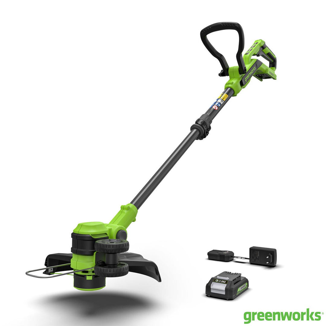 Greenworks 24V 30cm Cordless Brushless Line Trimmer + 24V (2Ah) Battery &amp; Charger