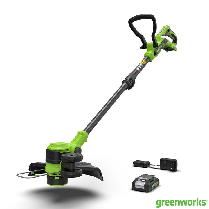 Greenworks 24V 30cm Cordless Brushless Line Trimmer + 24V (2Ah) Battery &amp; Charger