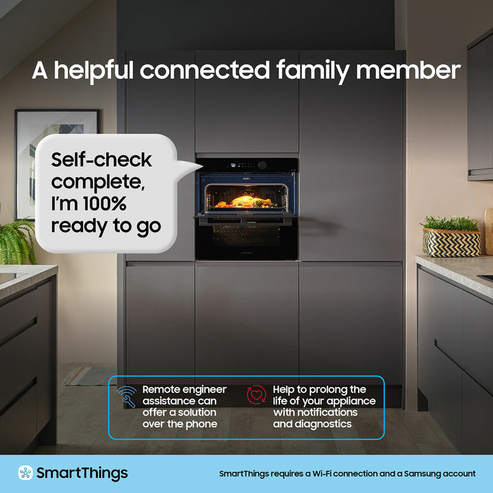 Samsung Series 4 Dual Cook Flex NV7B45305AK/U4 76L Smart Oven, A+ Rated in Clean Black