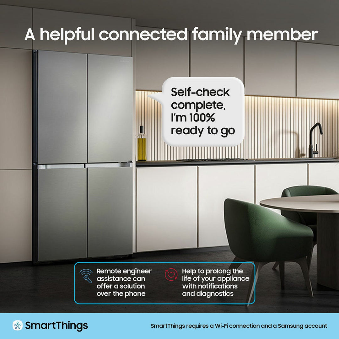 Samsung Bespoke SpaceMax RF65DB970E22EU 645L Smart Multi Door Fridge Freezer, Clean Black