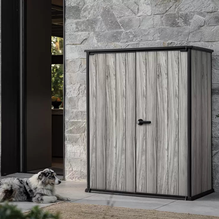Keter Storm Grey Signature Alto 4ft 6" x 2ft 4" (1.4 x 0.7m) 1,415 Litre Vertical Storage Shed with Shelves