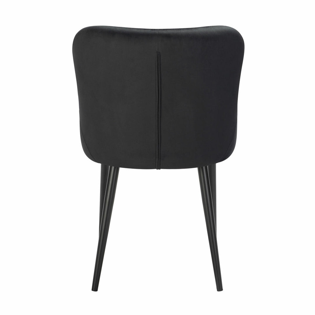 Indus Valley Kia Black Velvet Dining Chair, 2 Pack