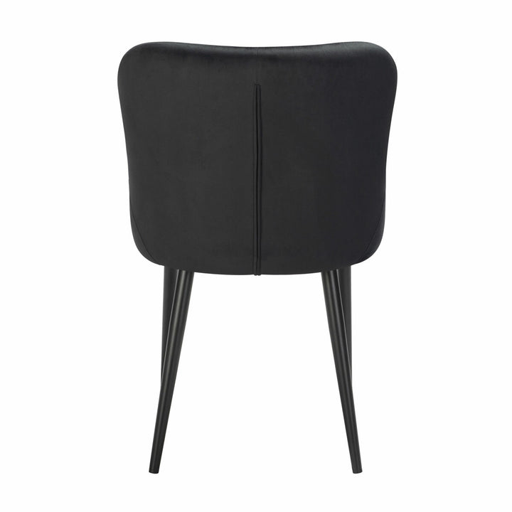 Indus Valley Kia Black Velvet Dining Chair, 2 Pack
