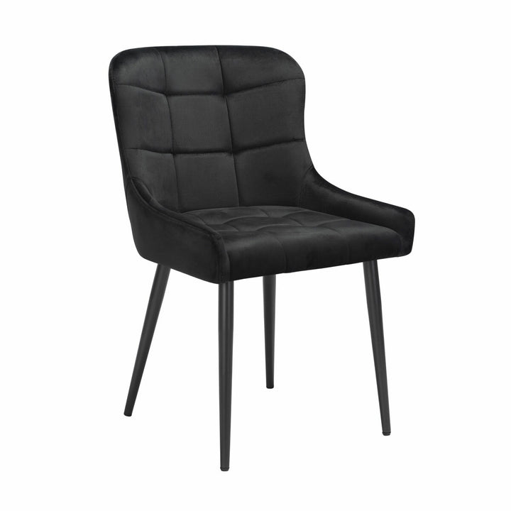 Indus Valley Kia Black Velvet Dining Chair, 2 Pack